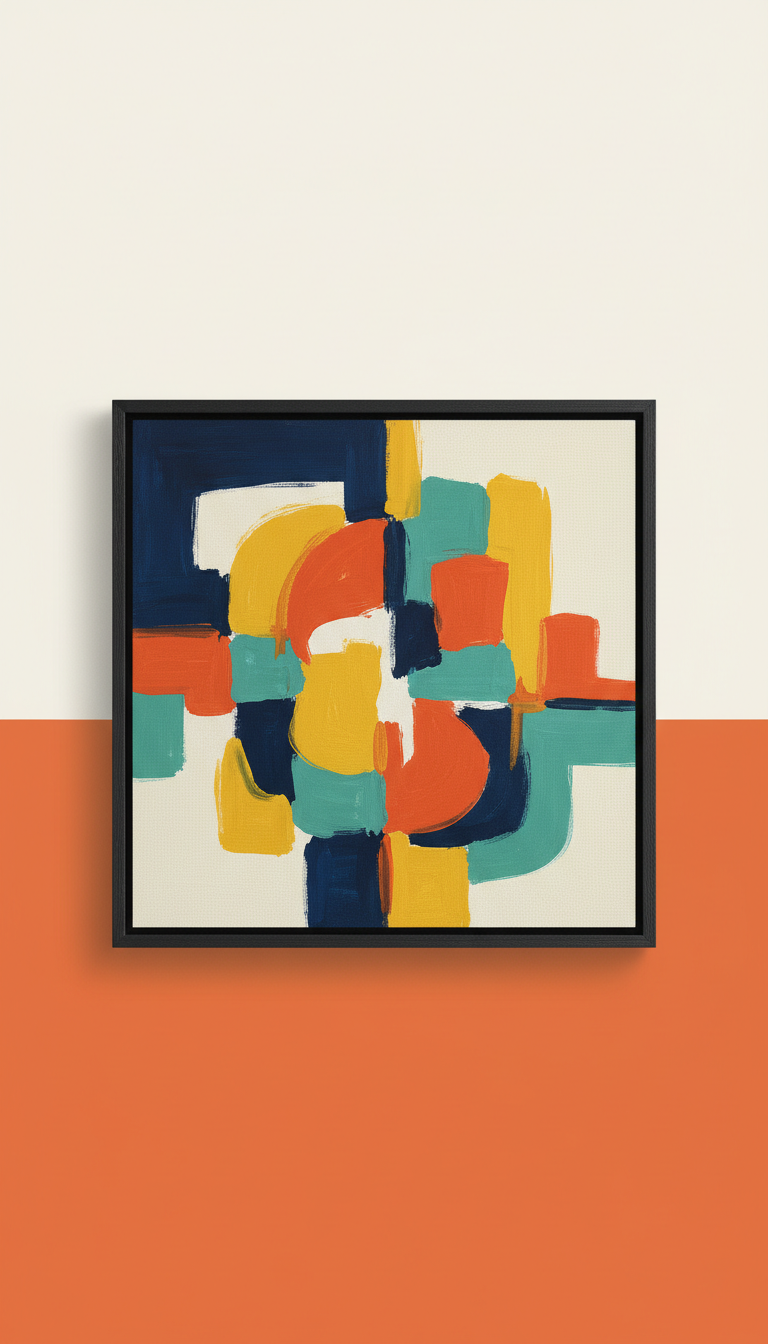 Signal Orange abstract canvas print 8"inchx8"inch