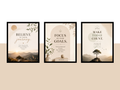 Set of 3 A4 Motivational Wall Frames | Black Frame | Premium Wall Decor for Living Room, Bedroom & Office
