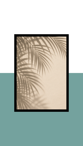 Palm Shadows Wall Art Frame | Black MDF | A4 A3 A2 A1 | Tropical Minimalist Home Decor