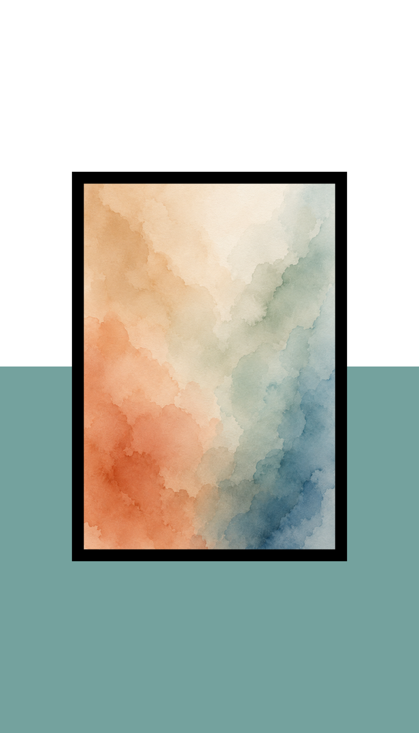 Watercolor Gradient Wall Art Frame | Black MDF | A4 A3 A2 A1 | Modern Home & Office Decor