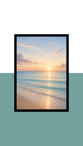 Ocean Waves Wall Art Frame | Black MDF | A4 A3 A2 A1 | Coastal Beach Home Decor