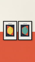 Lemon Pop minimalist fine art print A4 Size | Set of 2