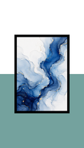 Wall Frame - Blue fluid art