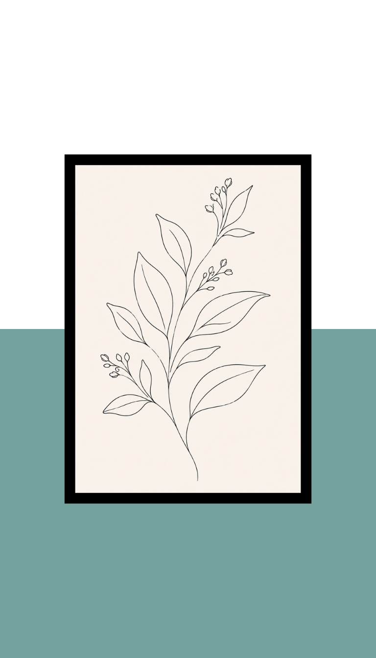 Wall Frame - Botanical line drawing