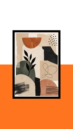 Contemporary art collage Frame | Black MDF | A4 A3 A2 A1 | Contemporary art collage Home Decor
