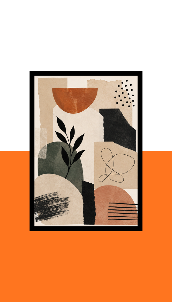 Contemporary art collage Frame | Black MDF | A4 A3 A2 A1 | Contemporary art collage Home Decor