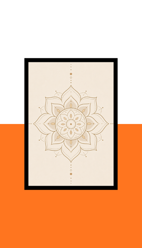 Mandala minimal Art Frame | Black MDF | A4 A3 A2 A1 | Mandala minimal Home Decor