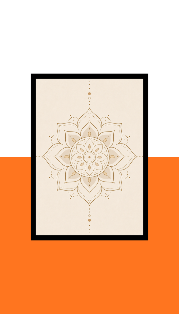 Mandala minimal Art Frame | Black MDF | A4 A3 A2 A1 | Mandala minimal Home Decor
