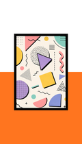 Memphis-style abstract Wall Art Frame | Black MDF | A4 A3 A2 A1 | Memphis-style abstract Home Decor