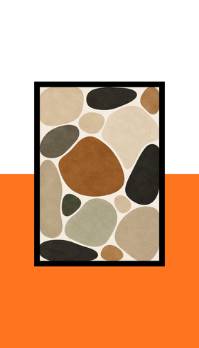 Organic pebble forms Wall Art Frame | Black MDF | A4 A3 A2 A1 | Organic pebble forms Home Decor