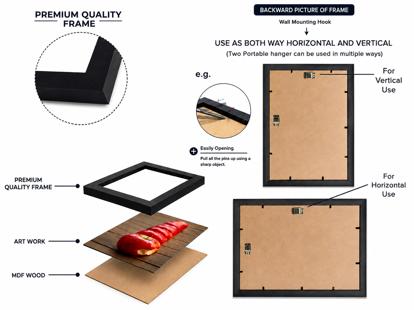Wall Frame - Black ink splash