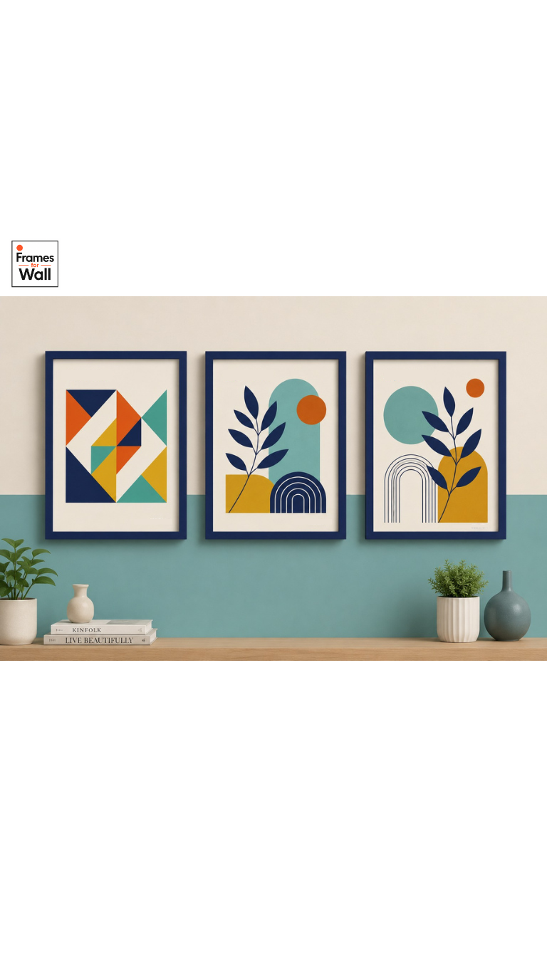 Set of 3 A4 Wall Frames | Black MDF Frame | Modern Minimalist Home & Office Decor